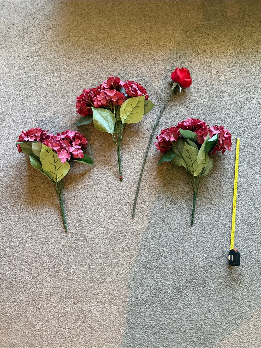 Pink Artificial Hydrangea Stem Bouquet - Home Accents